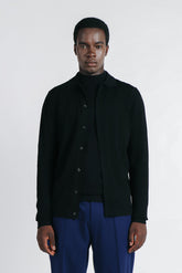 CARDIGAN CON COLLO POLO NERO